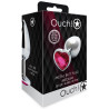 Ouch! Bijou anal Heart Gem M 7 x 3.3cm Argenté-Rose